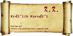 Králik Kornél névjegykártya