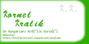 kornel kralik business card